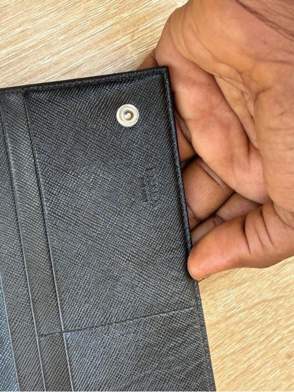 Prada Black Nylon Long Wallet with Silver Triangle Logo - Picture 3 of 8